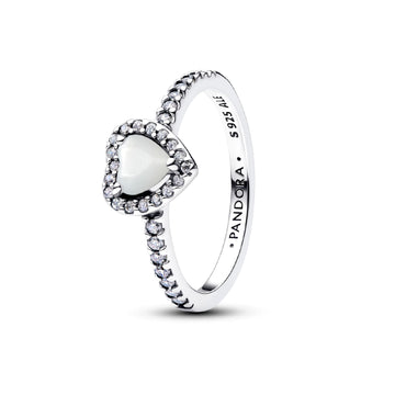 Anello Pandora in argento sterling con cuore madreperla 16
