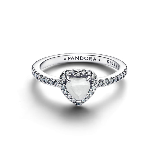 Anello Pandora in argento sterling con cuore madreperla 16