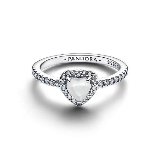 Anello Pandora in argento sterling con cuore madreperla 16