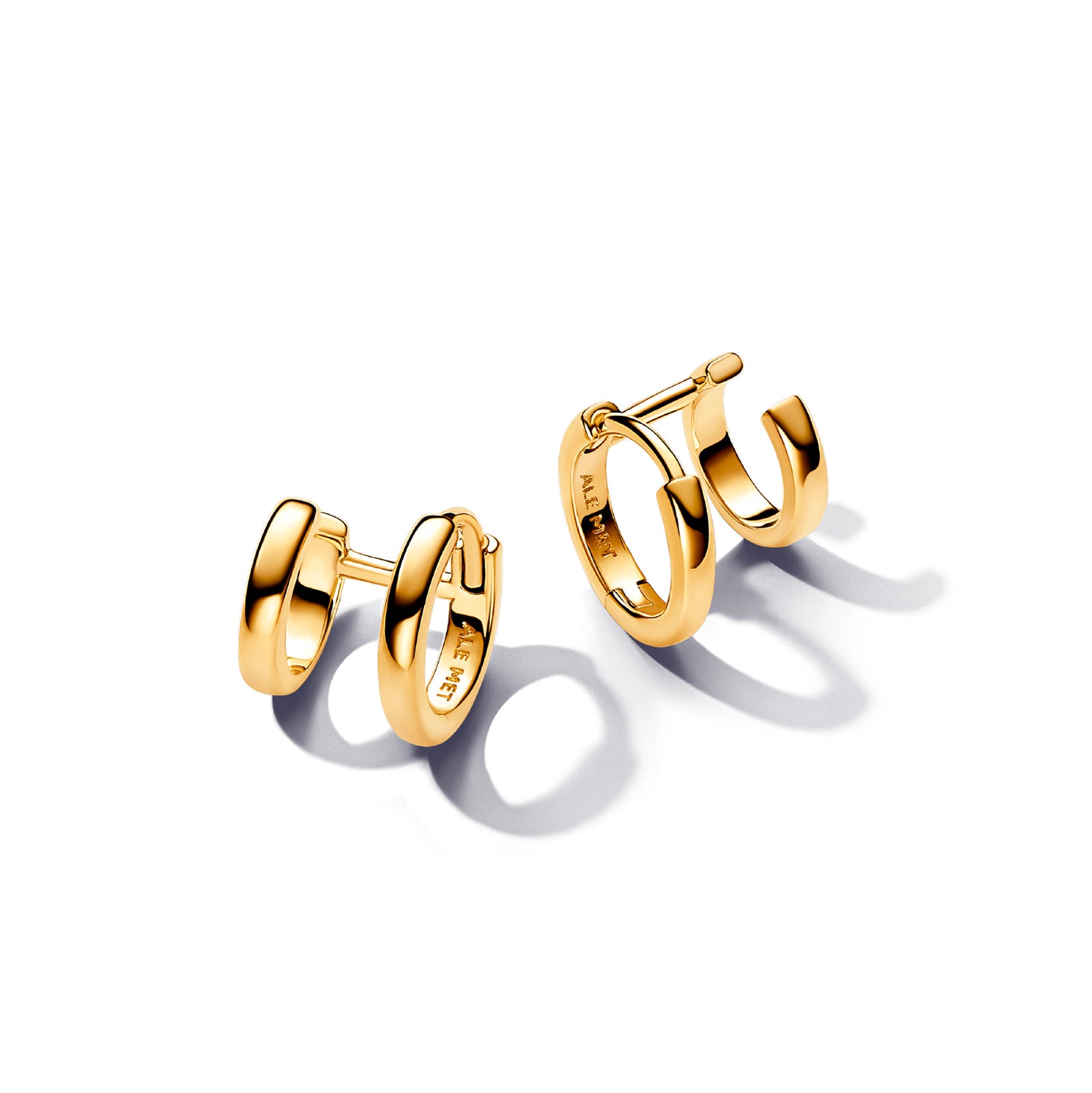 Orecchini a doppio cerchio Pandora placcati in oro da donna P.263280C00