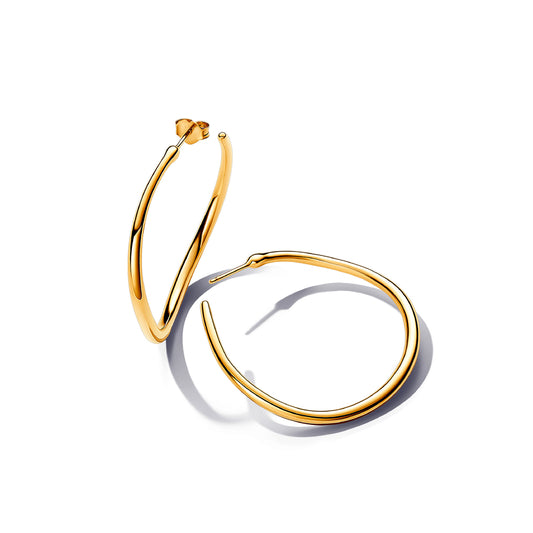 Orecchini grandi a cerchio Pandora placcati in oro da donna P.263299C00