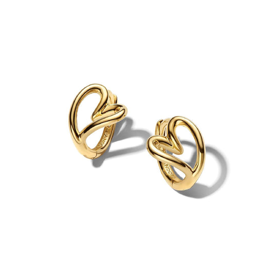 Orecchini cerchio Pandora a forma di cuore in argento dorato MISURA UNICA