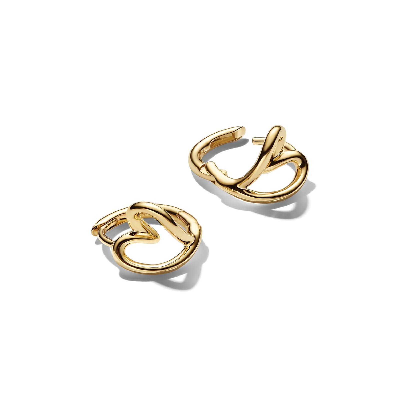 Orecchini cerchio Pandora a forma di cuore in argento dorato MISURA UNICA