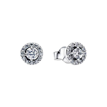 Orecchini punto luce Pandora in argento con pavé di zirconi MISURA UNICA