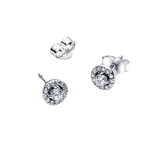 Orecchini punto luce Pandora in argento con pavé di zirconi MISURA UNICA