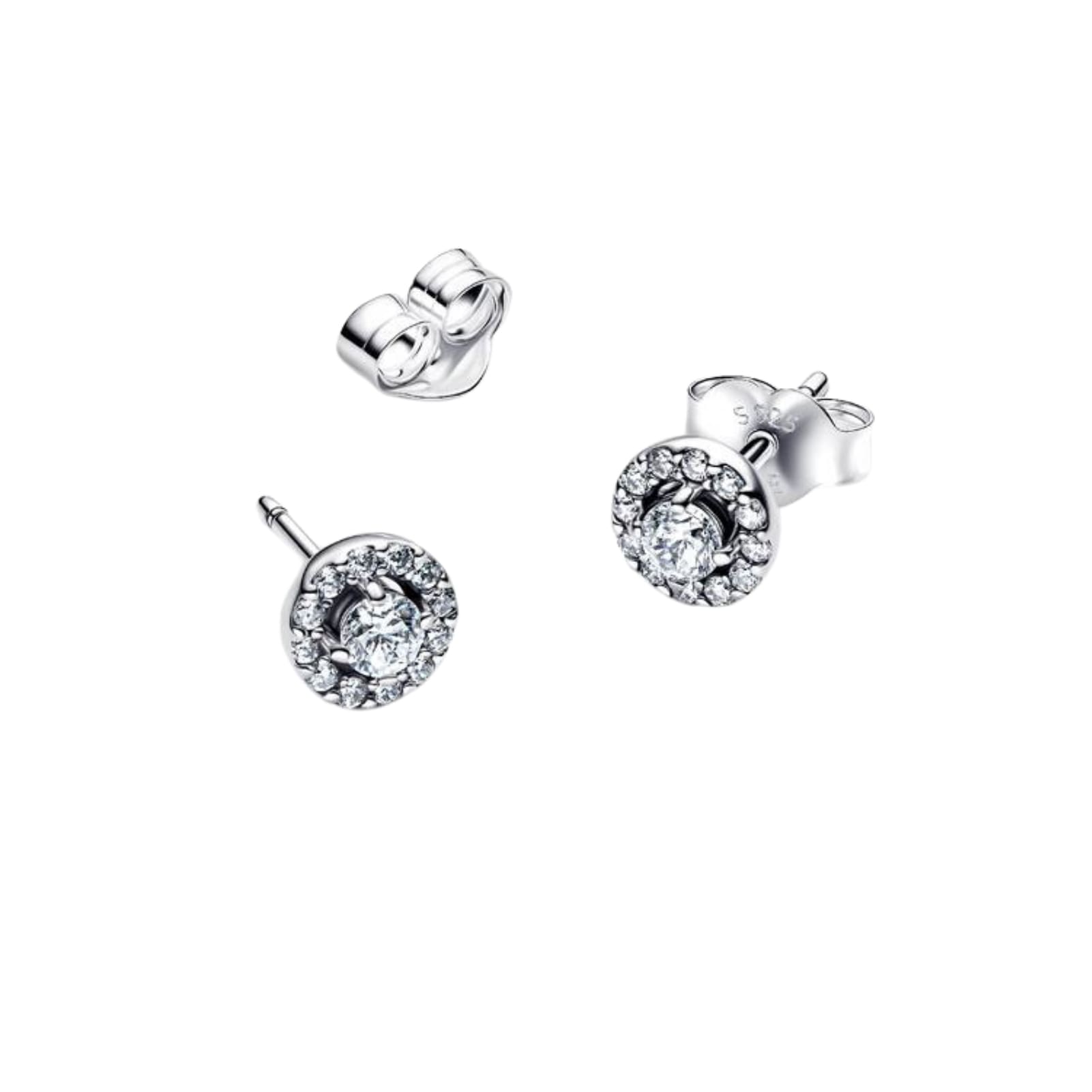 Orecchini punto luce Pandora in argento con pavé di zirconi MISURA UNICA