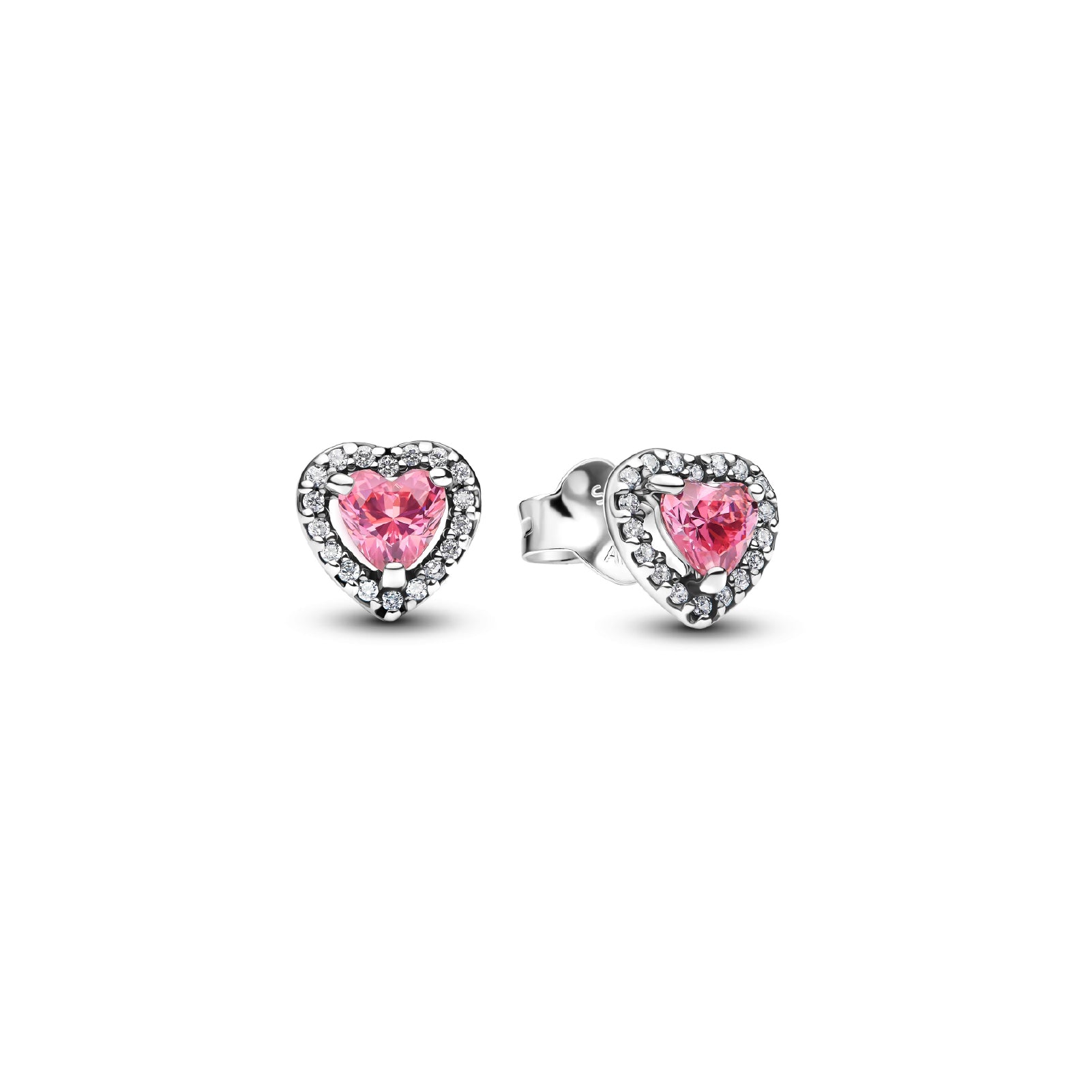 Orecchini da donna Pandora in argento a cuore con zirconi rosa MISURA UNICA