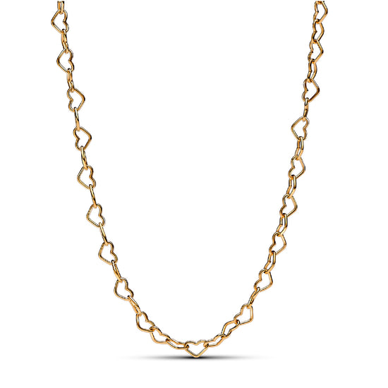 Collana a catena di cuori Pandora placcata oro da donna P.363334C00-45