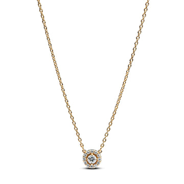 Collana Pandora in argento oro con ciondolo di zirconi MISURA UNICA