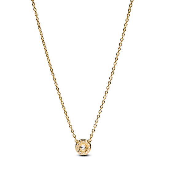 Collana Pandora in argento oro con ciondolo di zirconi MISURA UNICA