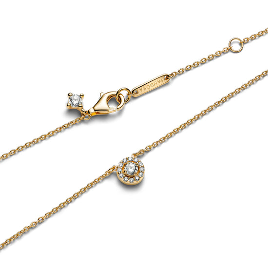 Collana Pandora in argento oro con ciondolo di zirconi MISURA UNICA