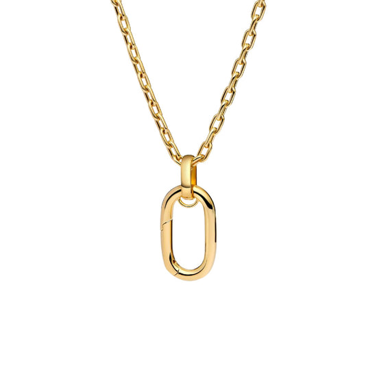 Collana Pandora in argento link apribile placcata in oro 14k MISURA UNICA