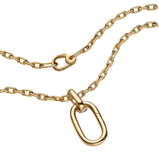 Collana Pandora in argento link apribile placcata in oro 14k MISURA UNICA