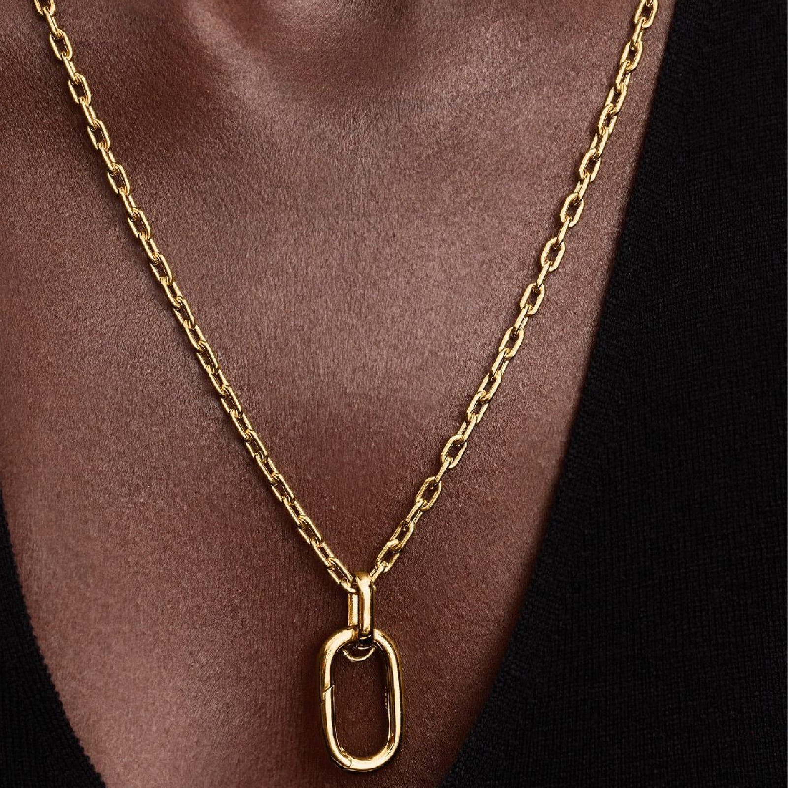 Collana Pandora in argento link apribile placcata in oro 14k MISURA UNICA