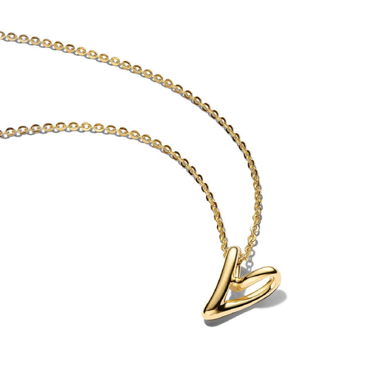 Collana girocollo Pandora con catena sottile dorata e cuore MISURA UNICA