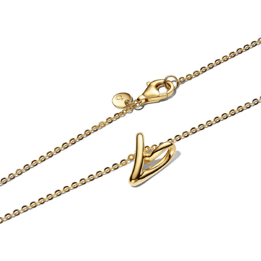 Collana girocollo Pandora con catena sottile dorata e cuore MISURA UNICA