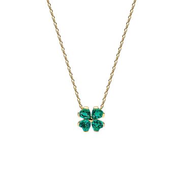Collana Pandora in argento dorato con quadrifoglio e zirconi MISURA UNICA