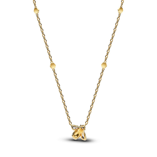 Collana girocollo Pandora in argento placcato oro 14kt con ape MISURA UNICA