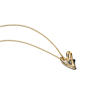 Collana Pandora in argento dorato con pendente cuore e zirconi MISURA UNICA