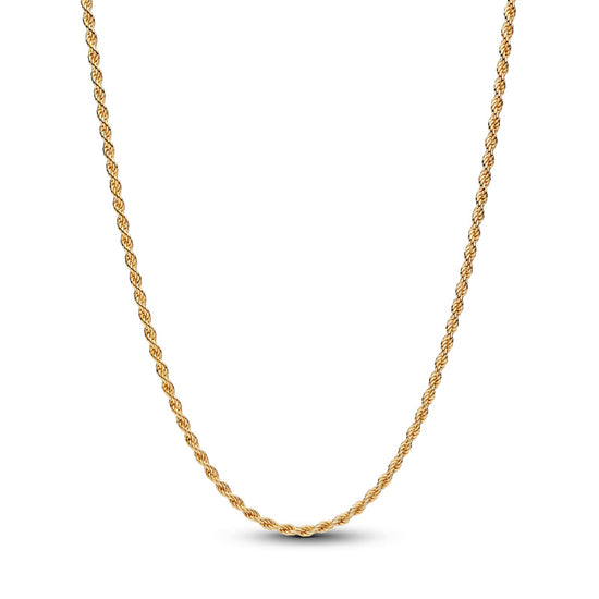 Collana a catenina Pandora in argento dorato corda intrecciata MISURA UNICA