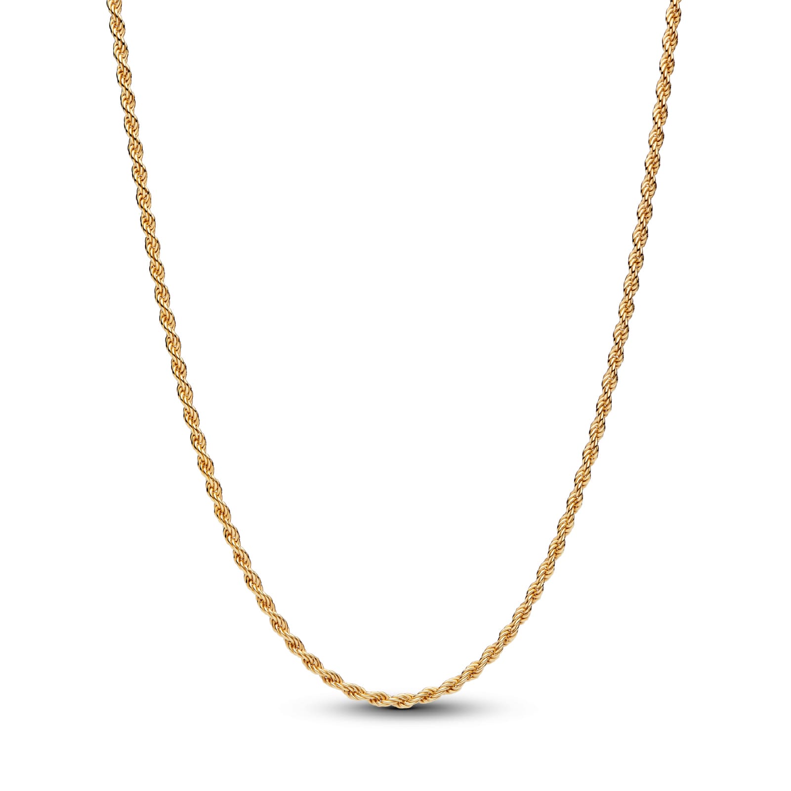 Collana a catenina Pandora in argento dorato corda intrecciata MISURA UNICA