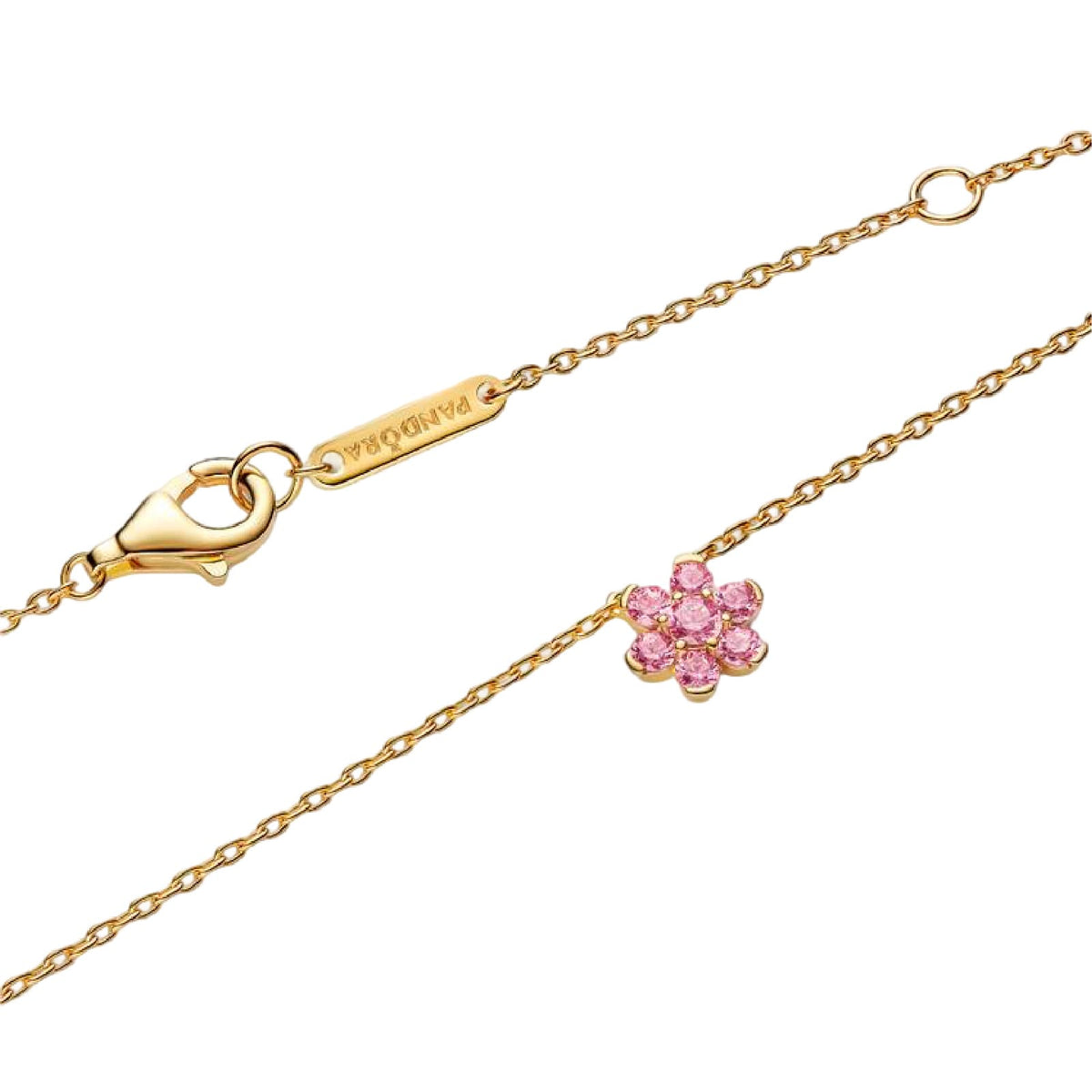 Collana catena Pandora Fiore Luminoso in lega oro e zirconi MISURA UNICA