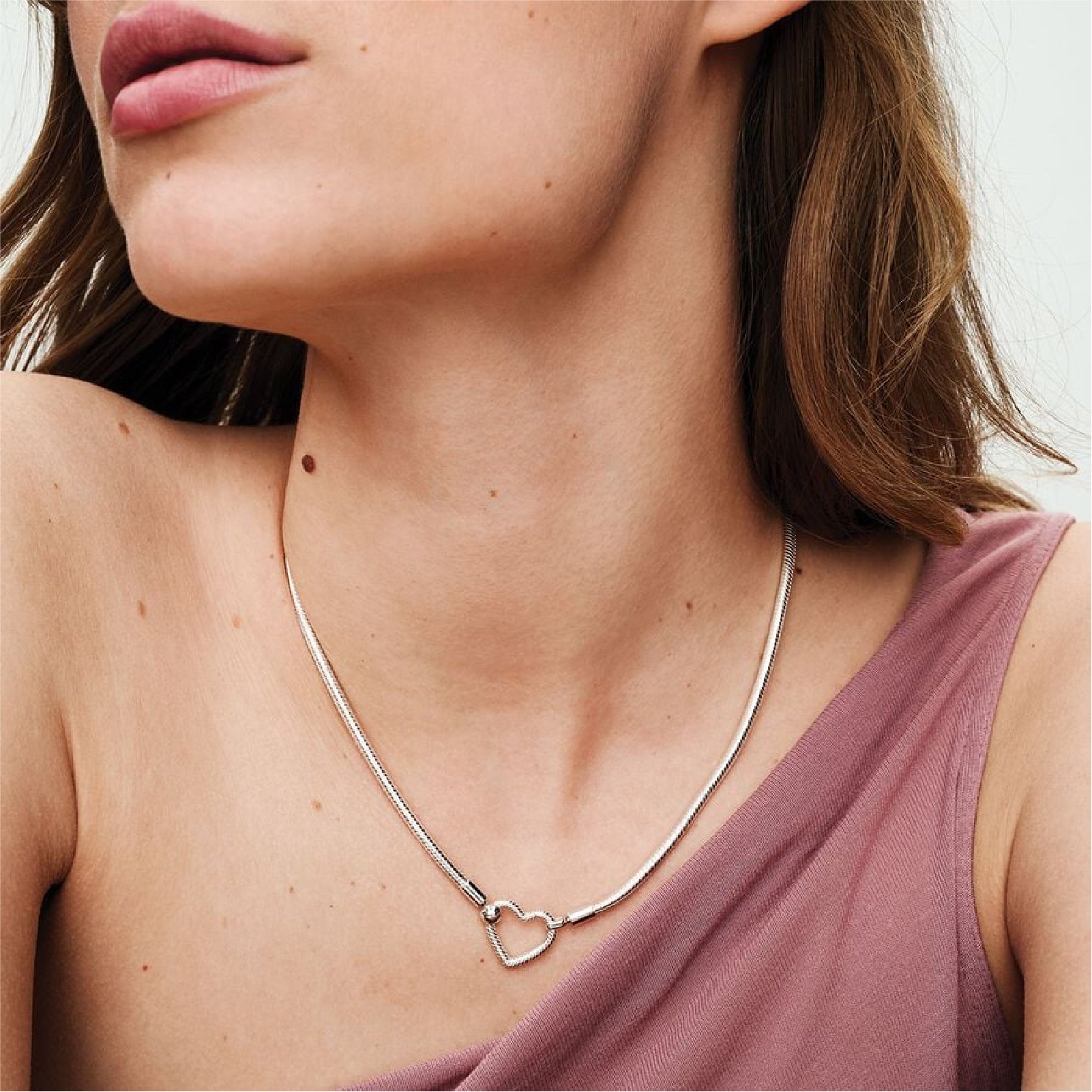 Collana a maglie con pendente Pandora in argento 925 da donna P.393377C00-45