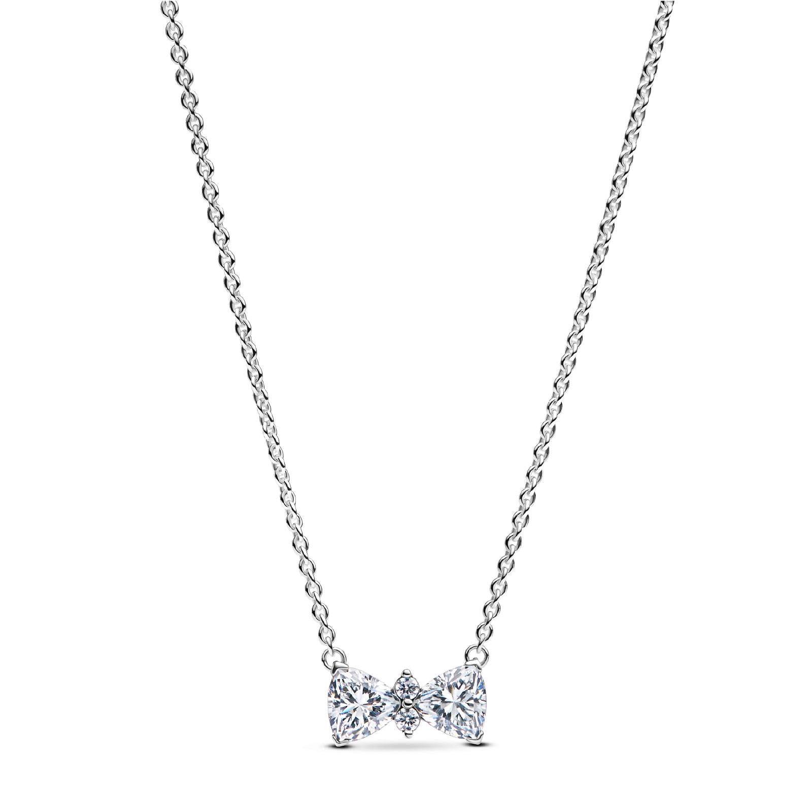 Collana Pandora in argento ciondolo a fiocco di zirconi MISURA UNICA