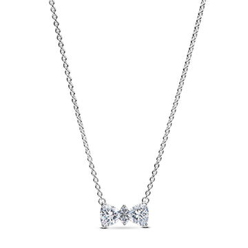 Collana Pandora in argento ciondolo a fiocco di zirconi MISURA UNICA