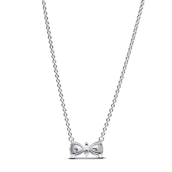 Collana Pandora in argento ciondolo a fiocco di zirconi MISURA UNICA