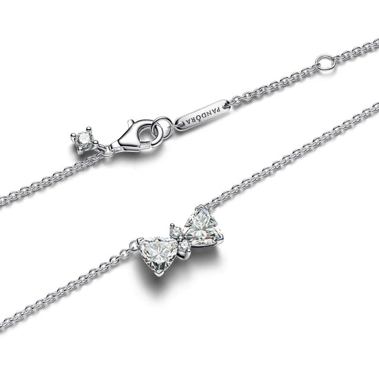 Collana Pandora in argento ciondolo a fiocco di zirconi MISURA UNICA
