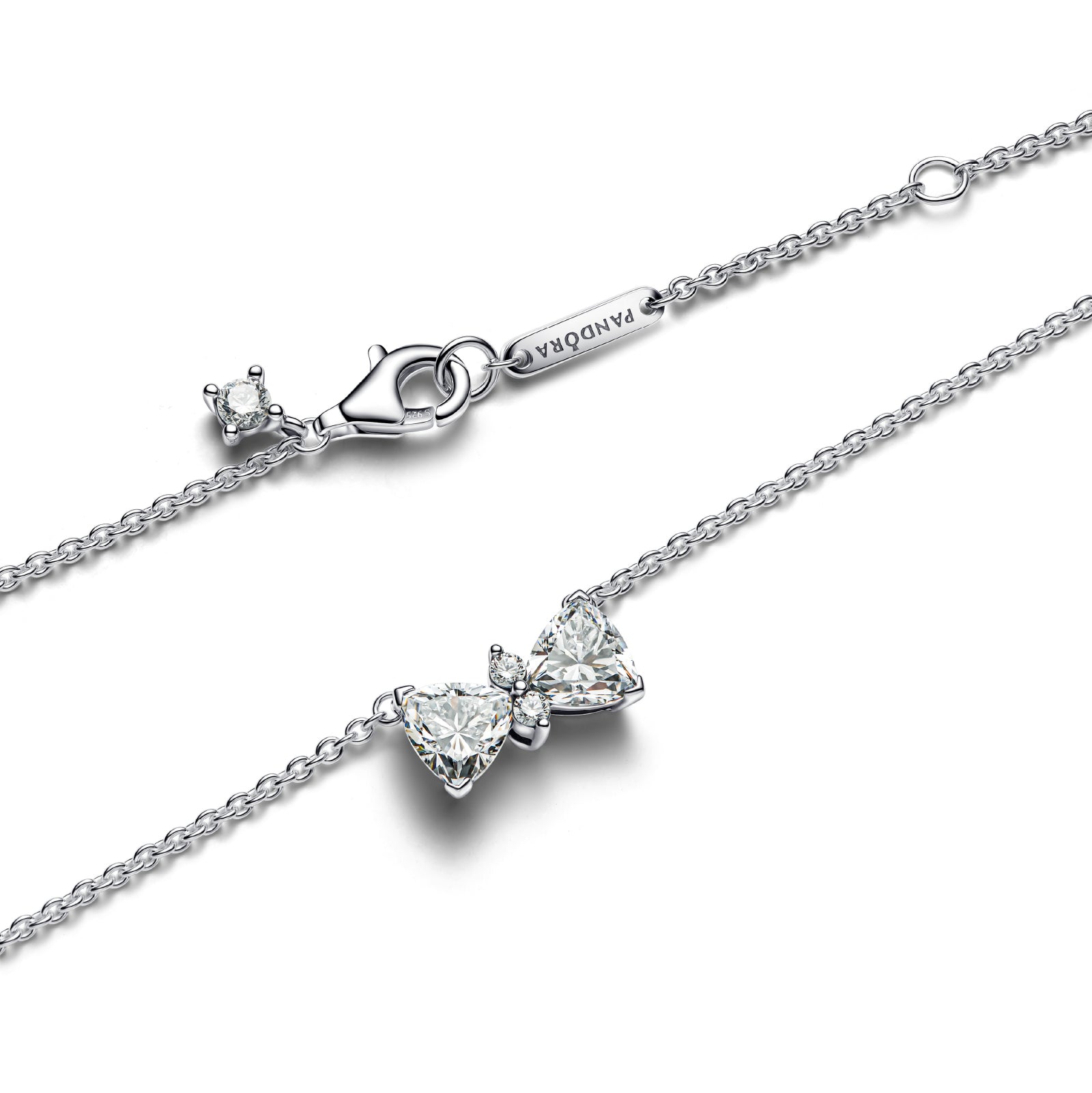 Collana Pandora in argento ciondolo a fiocco di zirconi MISURA UNICA