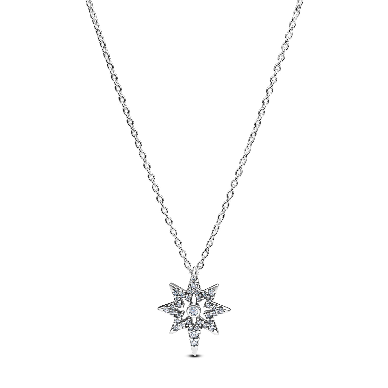 Collana Pandora in argento con stella polare di zirconi MISURA UNICA