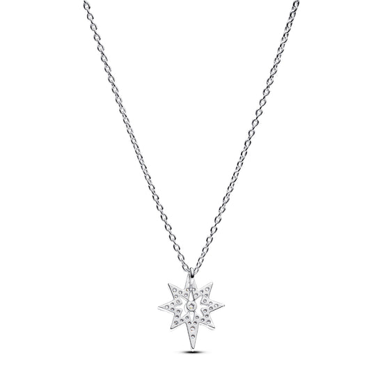 Collana Pandora in argento con stella polare di zirconi MISURA UNICA