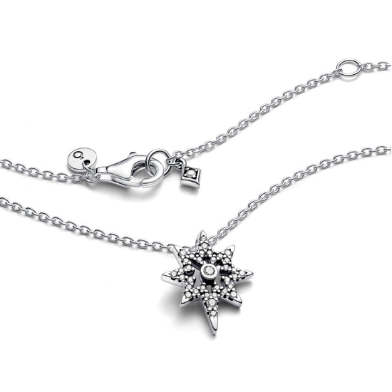 Collana Pandora in argento con stella polare di zirconi MISURA UNICA