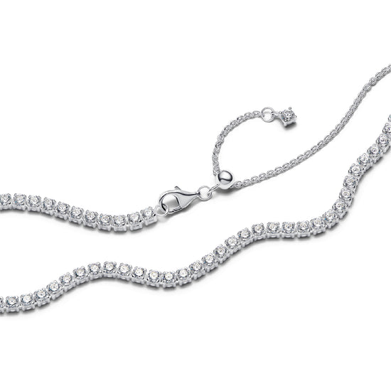 Collana tennis choker Pandora in argento con zirconi bianchi MISURA UNICA