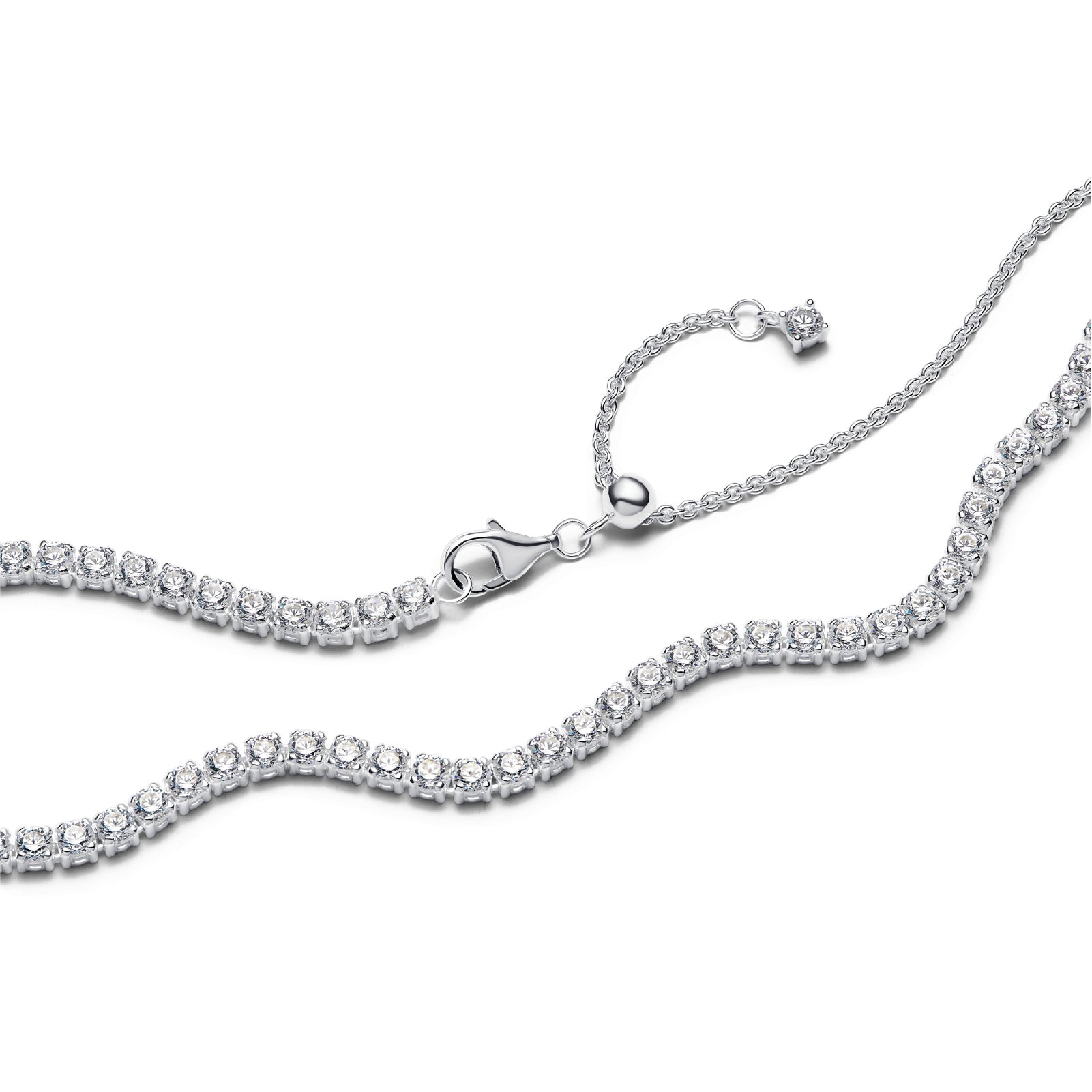 Collana tennis choker Pandora in argento con zirconi bianchi MISURA UNICA