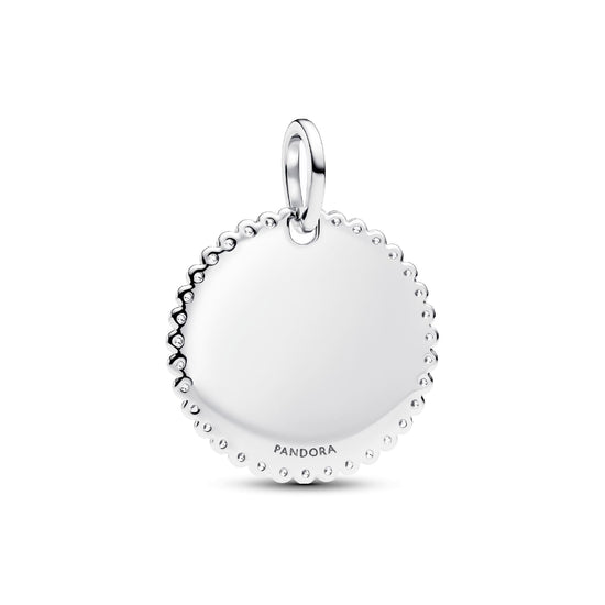 Charm pendente Pandora in argento medaglietta con zirconi MISURA UNICA