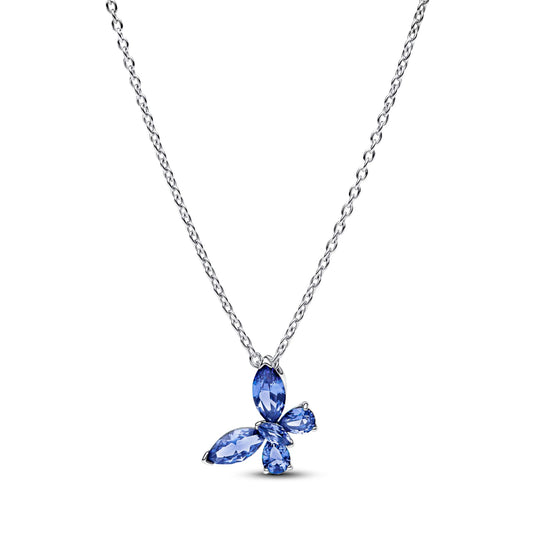 Collana Pandora Timeless in argento Farfalla Luminosa blu MISURA UNICA