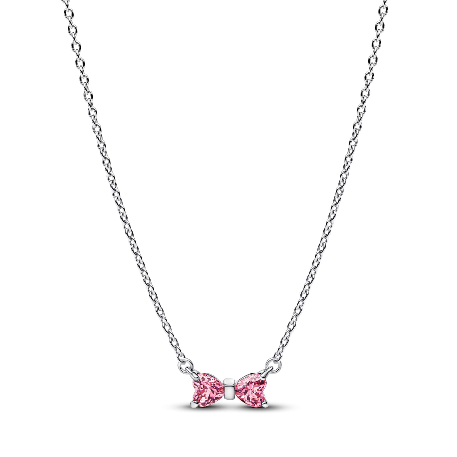 Collana Pandora Timeless in argento Fiocco con zirconi rosa MISURA UNICA