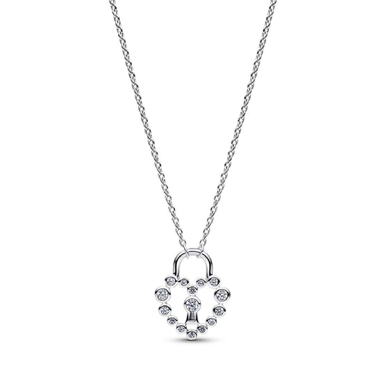 Collana catena Pandora con lucchetto cuore luminoso MISURA UNICA