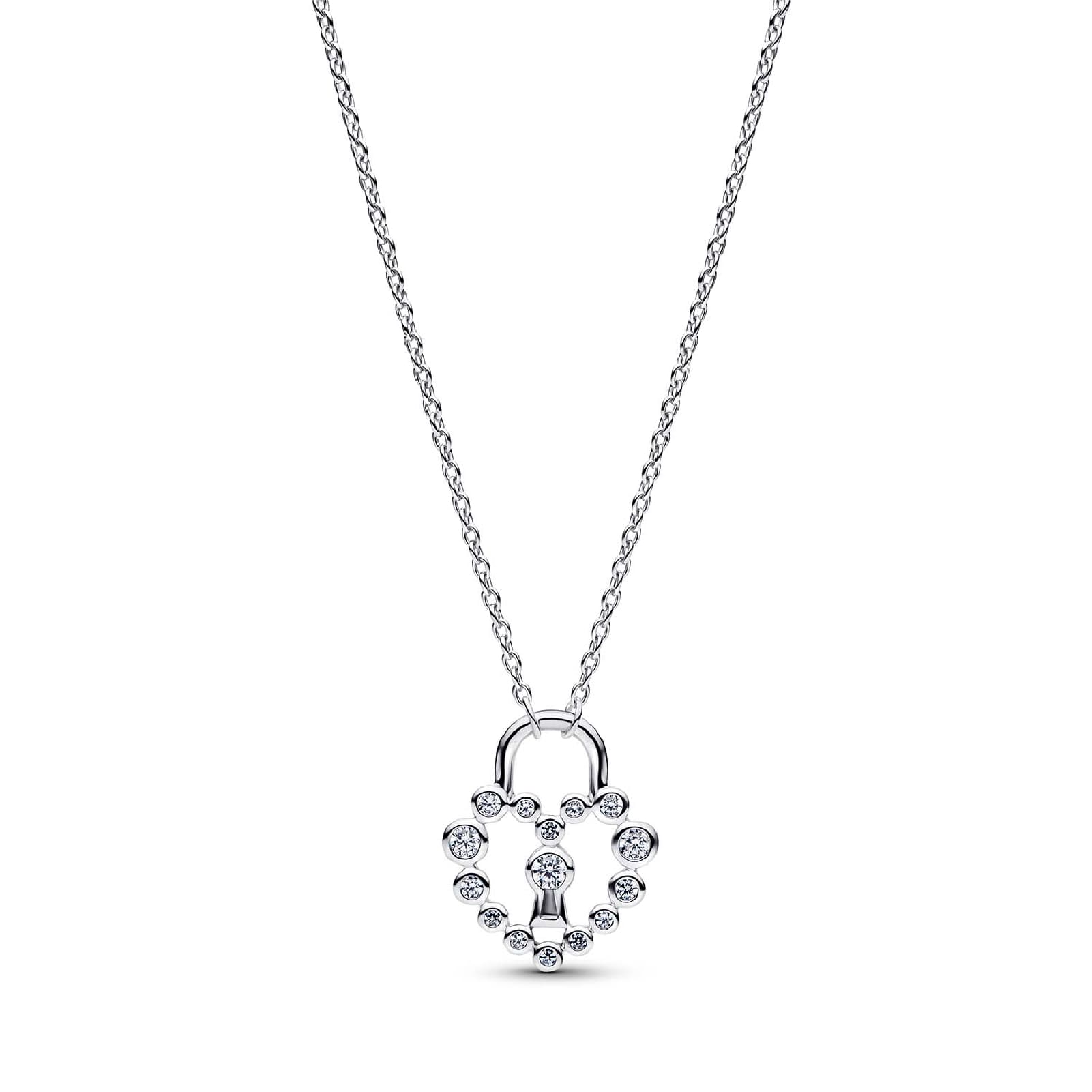 Collana catena Pandora con lucchetto cuore luminoso MISURA UNICA