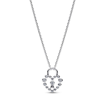 Collana catena Pandora con lucchetto cuore luminoso MISURA UNICA