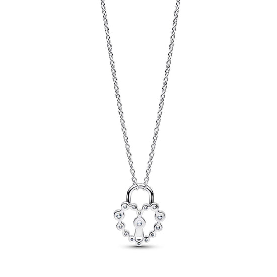 Collana catena Pandora con lucchetto cuore luminoso MISURA UNICA