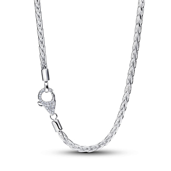 Collana Pandora in argento con maglia coda di volpe e zirconi MISURA UNICA