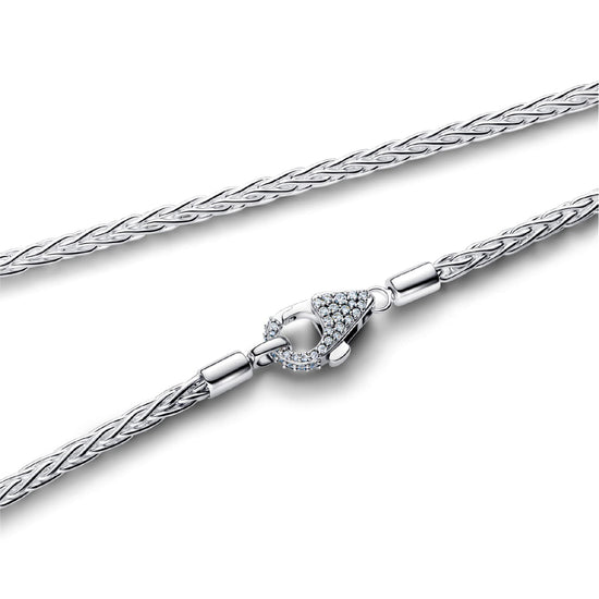 Collana Pandora in argento con maglia coda di volpe e zirconi MISURA UNICA