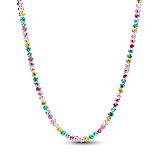 Collana tennis Pandora argento zirconi cristalli multicolore MISURA UNICA