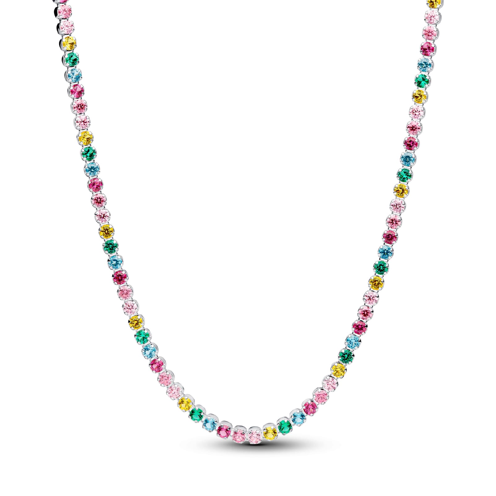 Collana tennis Pandora argento zirconi cristalli multicolore MISURA UNICA