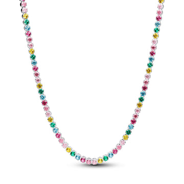 Collana tennis Pandora argento zirconi cristalli multicolore MISURA UNICA