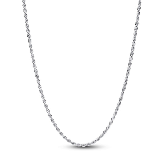 Collana a catenina Pandora in argento a corda intrecciata MISURA UNICA